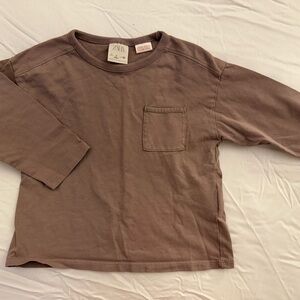 Zara Kids Tan Long Sleeve Tee